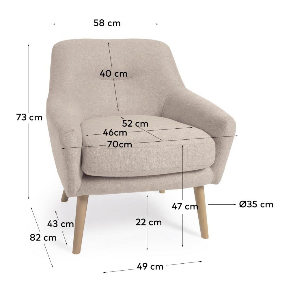 Kave Home Loungesessel CANDELA beige