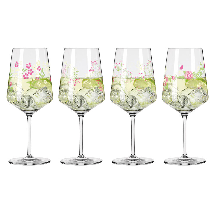 RITZENHOFF Aperitifglas SOMMERTAU HUGO 4er Set Blumen Kristallglas