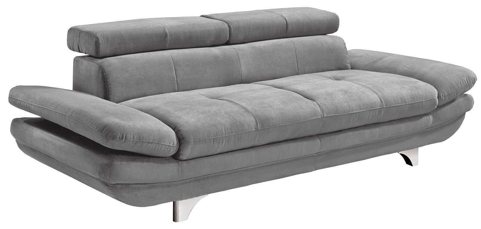 Sofa 3-Sitzer COTTA 104 x 233 cm Stoffbezug smokegrau