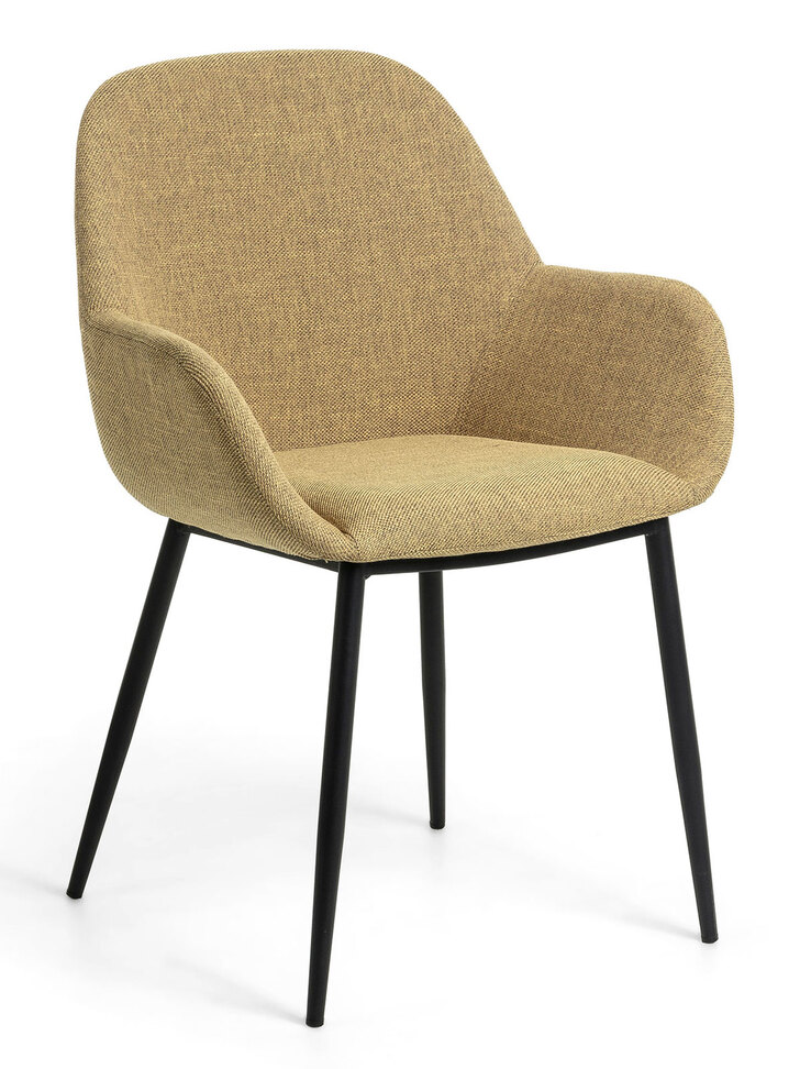 Kave Home Esszimmerstuhl KONNA 2er Set senfgelb