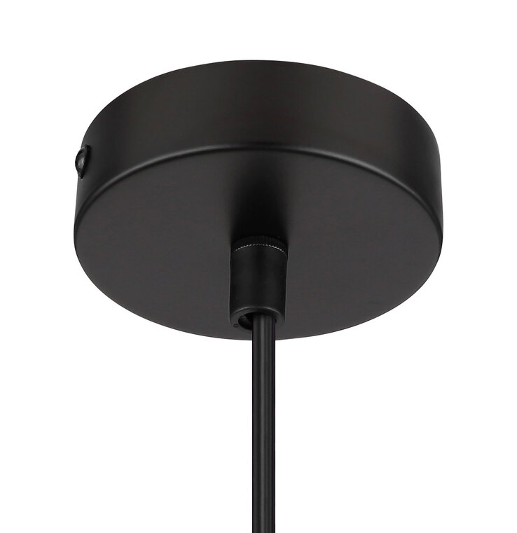 GLOBO Retrofit Pendelleuchte GARRI 15 cm schwarz /rauchfarbig