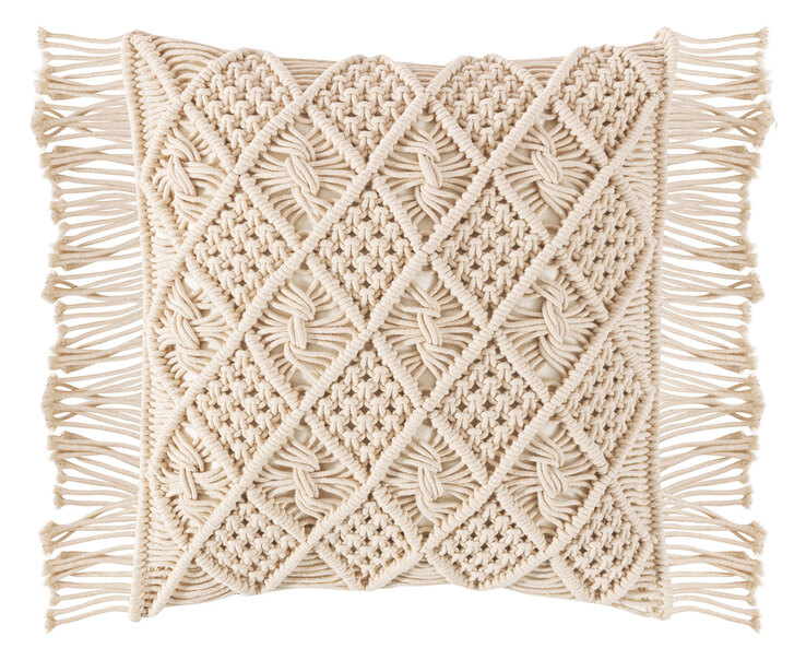 MAGMA Kissenhülle MARA MAKRAMEE 40 x 40 cm beige