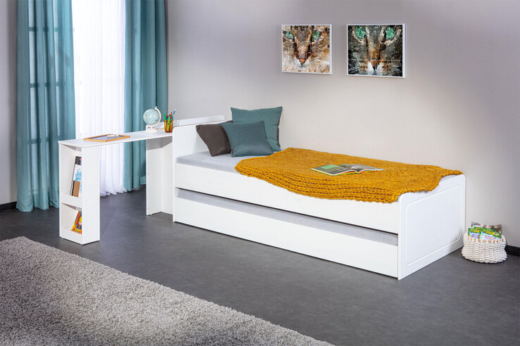 Stauraum-/Funktionsbett CHRIS 90 x 200 cm weiß