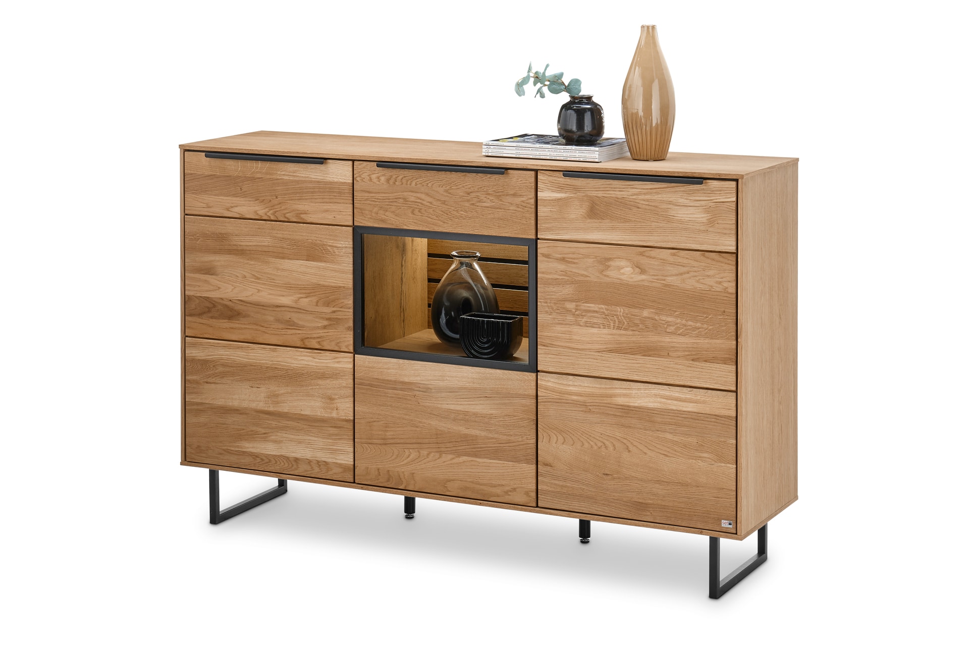 set one by Musterring Sideboard JACKSON 150 x 94 cm Eiche massiv/Eiche furniert