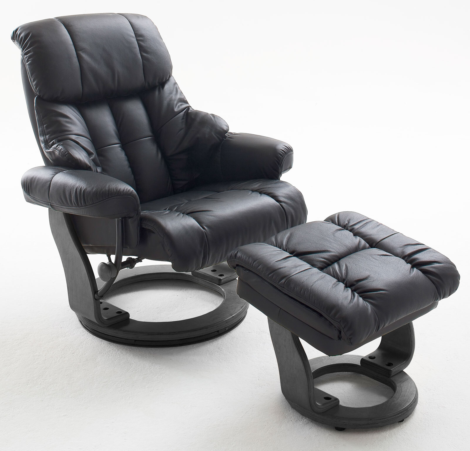 CASAVANTI Sessel mit Hocker CALGARY 2-teilig schwarz