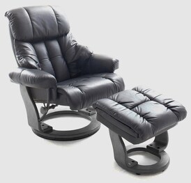 CASAVANTI Sessel mit Hocker CALGARY 2-teilig schwarz