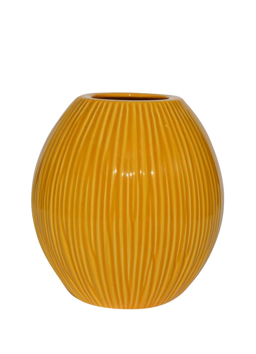 Keramik Vase 17 cm curry