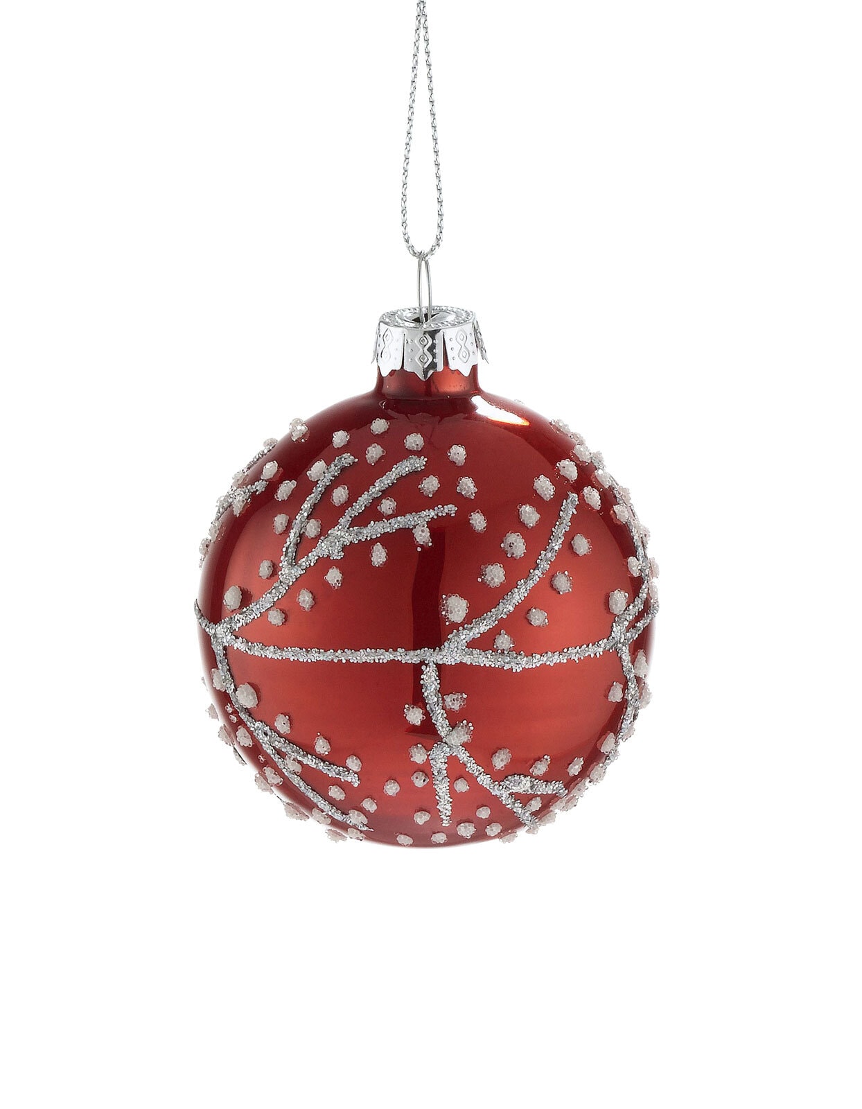 casaNOVA Weihnachtskugel II NORDISCHER WINTER 6 cm rot /weiß