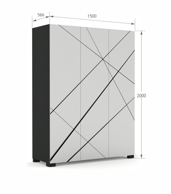 Kinder-Drehtürenschrank X DARK anthrazit/ grau