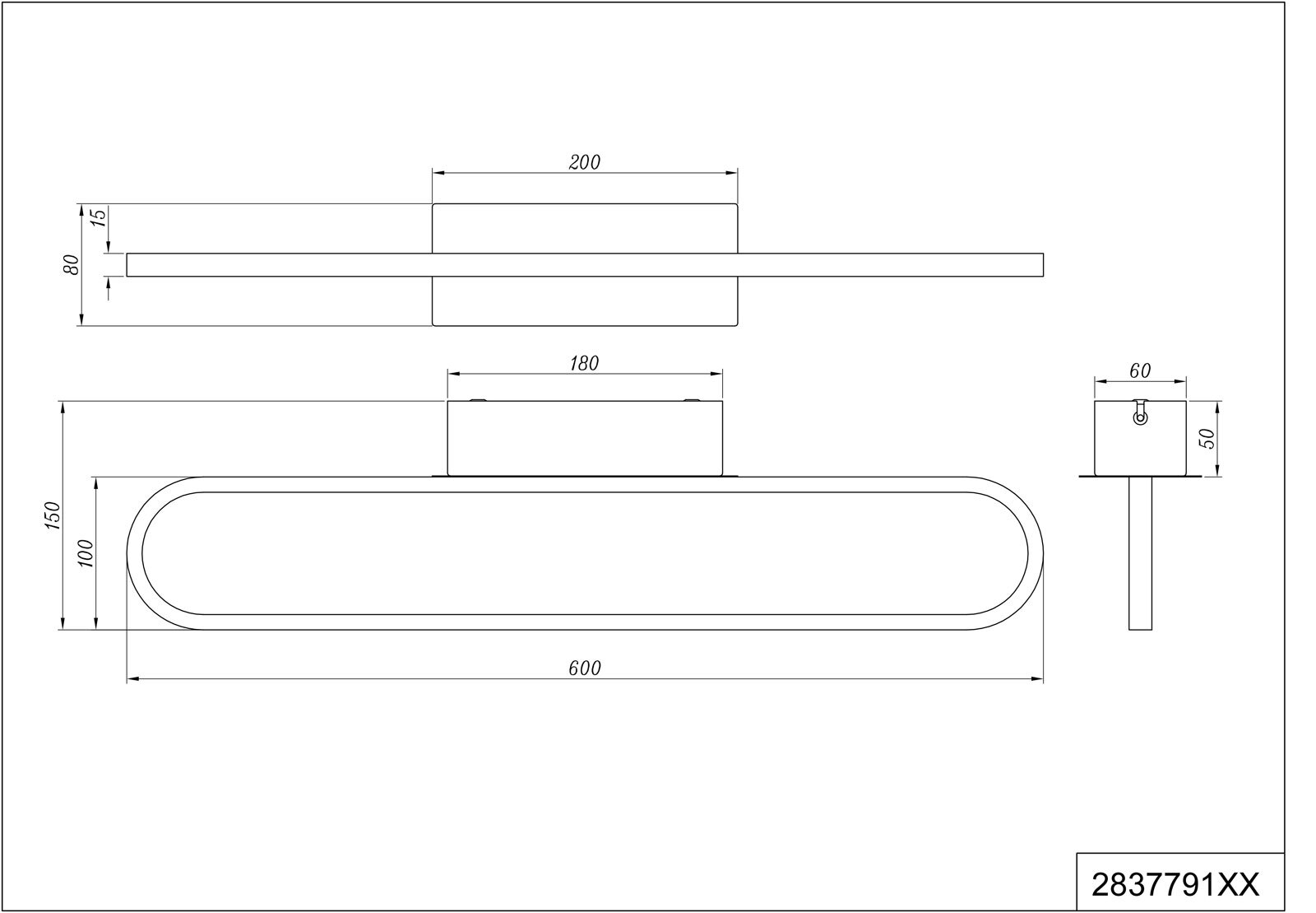 TRIO LED Spiegelleuchte GIANNI 60 cm chromfarbig