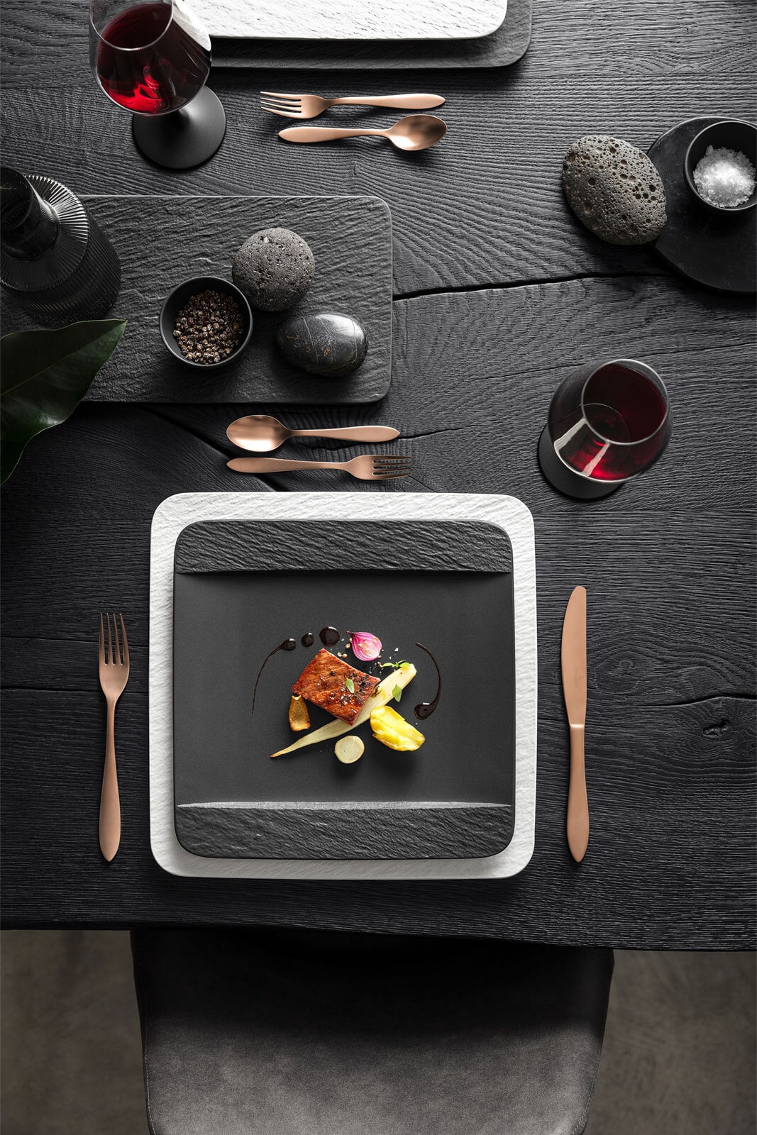 Villeroy & Boch Teller MANUFACTURE ROCK grau/ schwarz