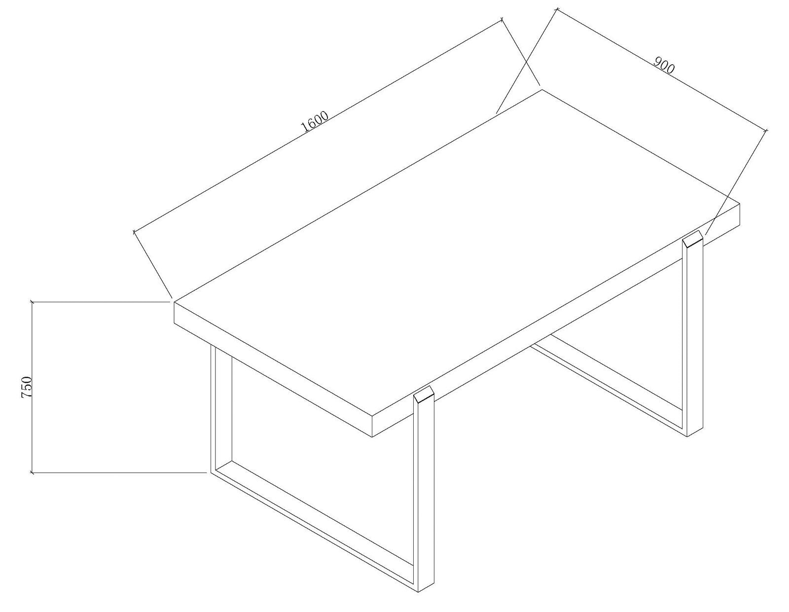 CASAVANTI Esstisch 160 x 90 cm Eiche schwarz