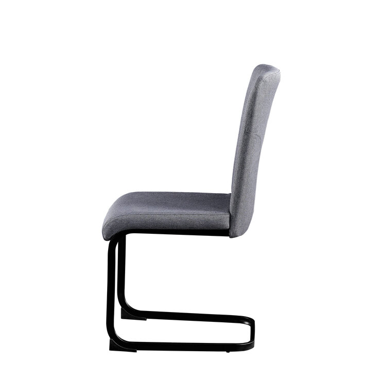 Schwingstuhl STEVE 2er Set 43 x 48 cm Stoffbezug grau