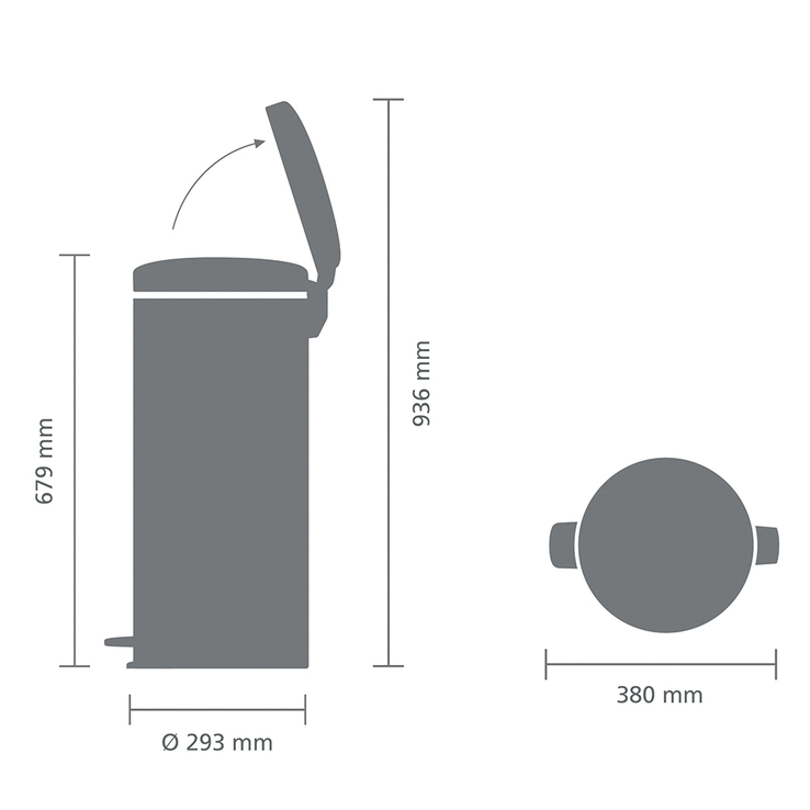 brabantia Treteimer NEWICON 30 Liter platinum