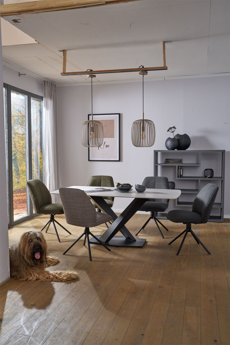 Esstisch AMSTERDAM Tischplatte Keramik Snow White Matt 180 x 90 cm