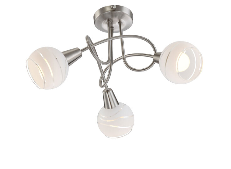 GLOBO LED Retrofit Deckenlampe ELLIOTT 3-flg nickelfarbig