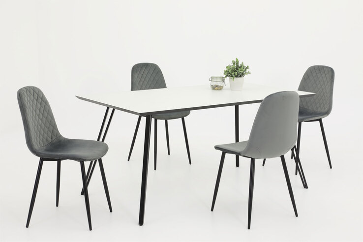 Esszimmerstuhl MIRA 2er Set grau
