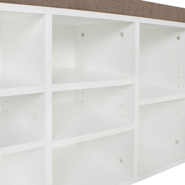 Garderobenbank 103 x 53 cm braun/weiß