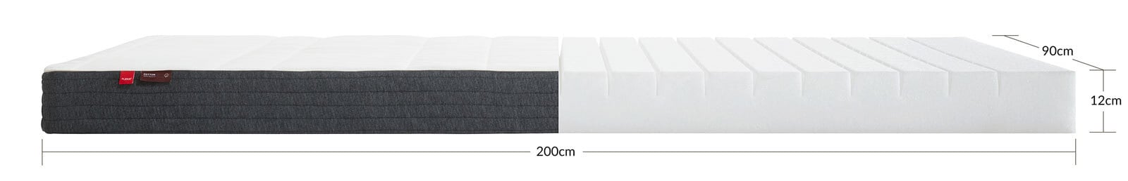 FLEXA Kinder-Matratze WHITE 90 x 200 cm Baumwollbezug