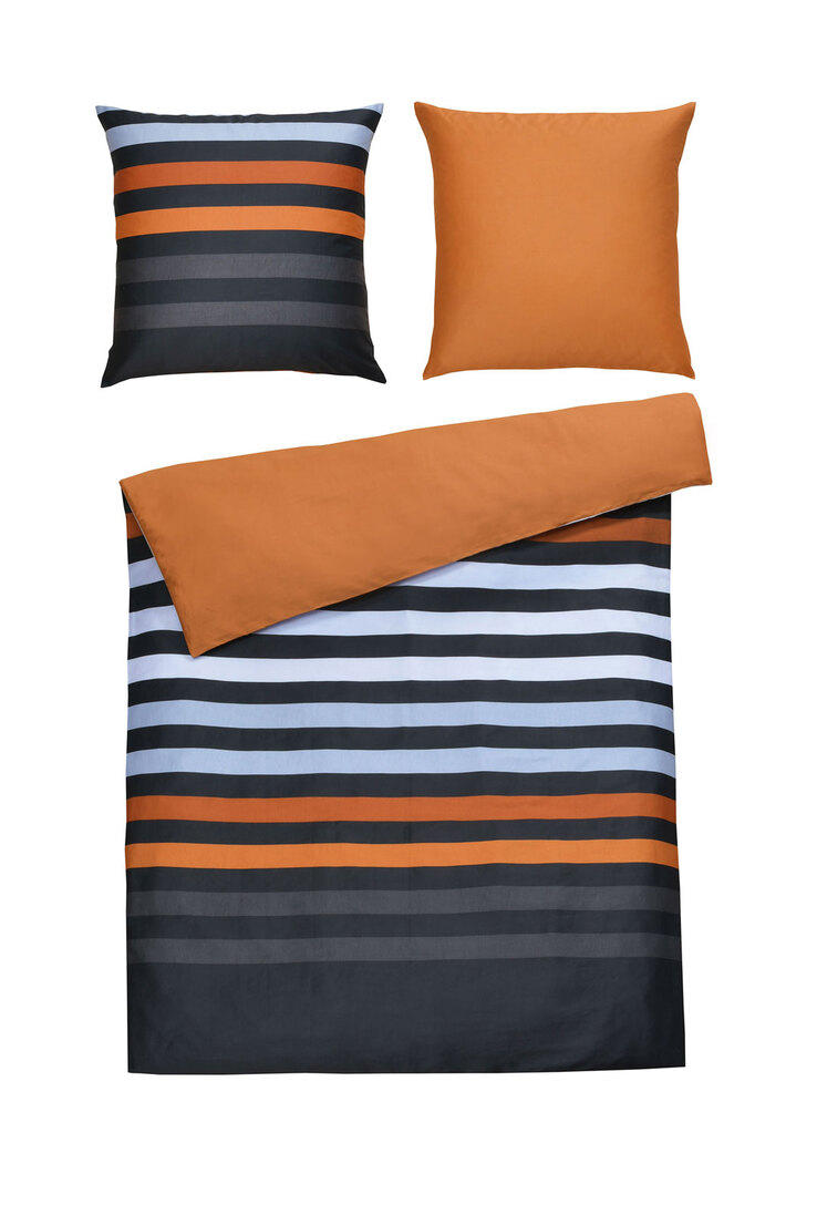 casaNOVA Satin Wende-Bettwäsche Maja 135 x 200 cm orange