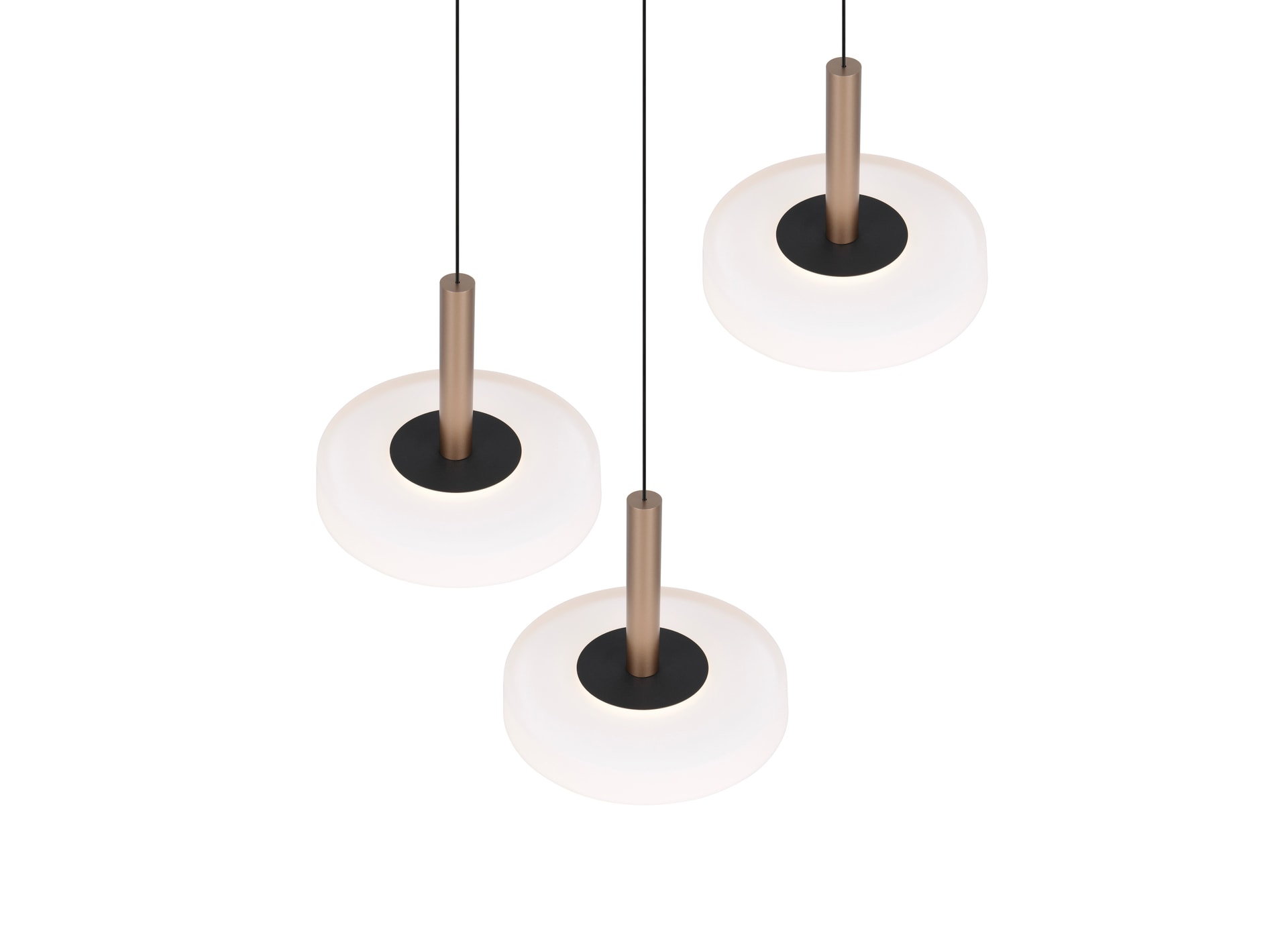 TRIO LED Pendelleuchte CELESTE 3-flg coffee /weiß