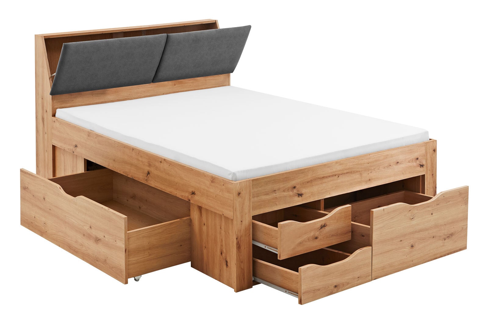 Stauraum-/Funktionsbett MAXI 140 x 200 cm braun