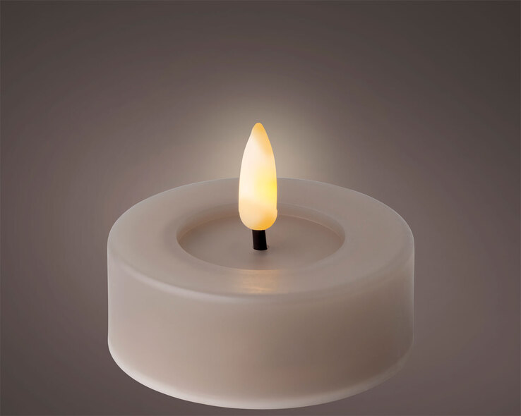 LED Kerze 5 cm hellgrau