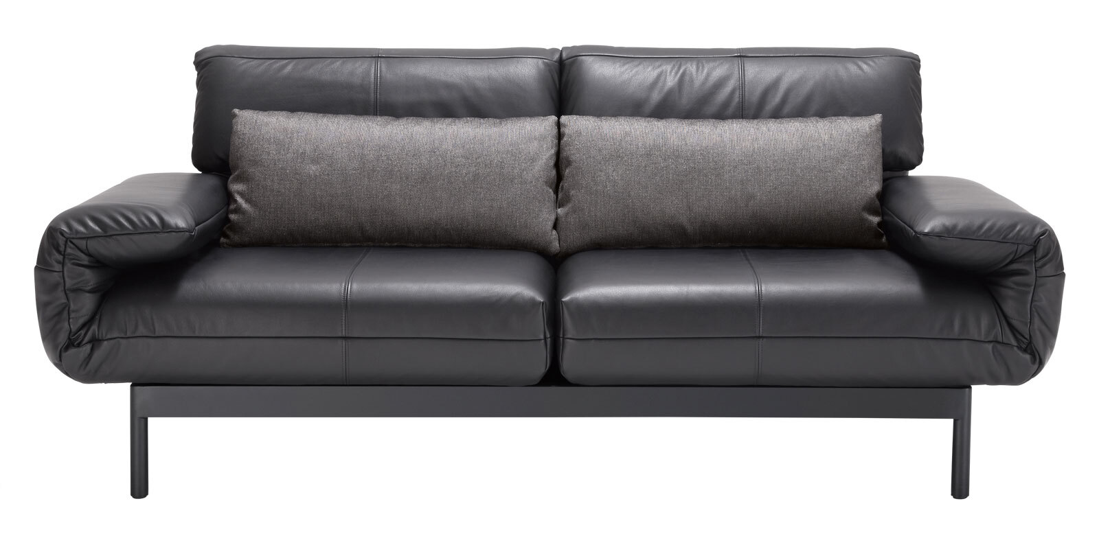 ROLF BENZ Ledersofa 3-Sitzer PLURA schwarz