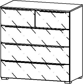 Kommode ALDONO III 42 x 80 x 81 cm NB/Glas graphit