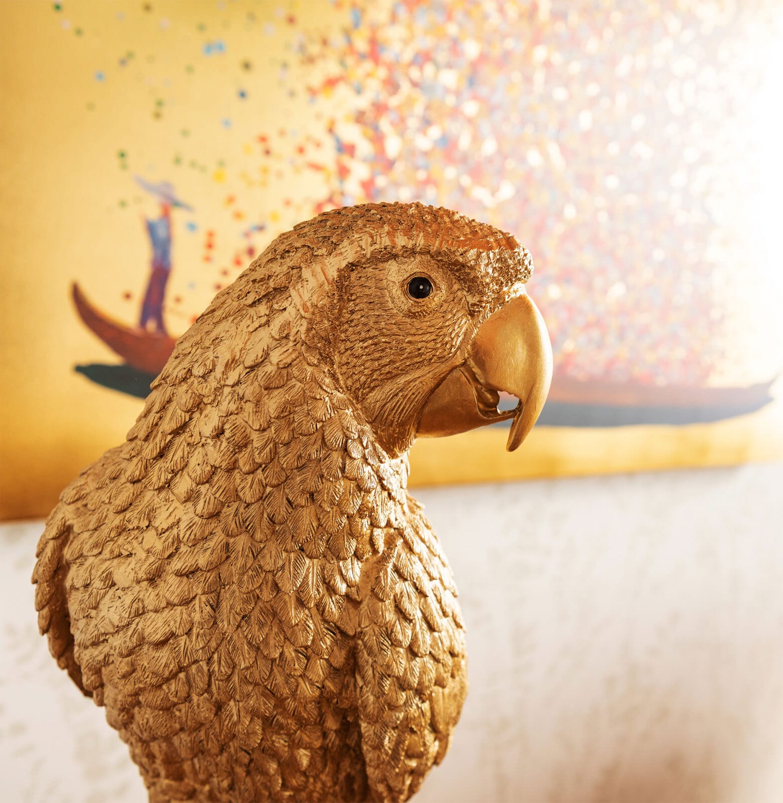 KARE DESIGN Dekofigur PARROT 116 cm Kunststoff goldfarbig