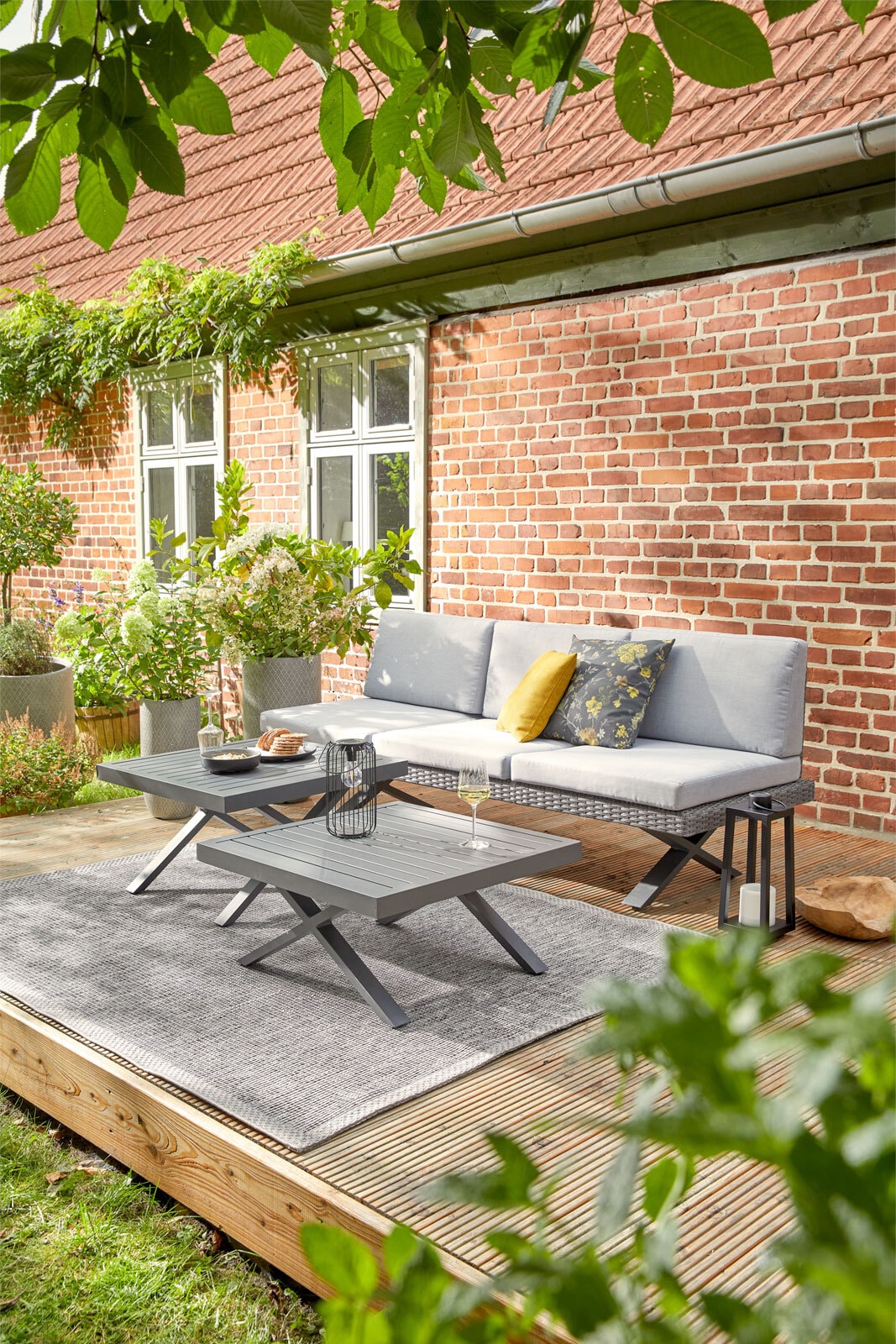 Garden FLAIR Loungetisch Set Outdoor RIO 2-teilig anthrazit