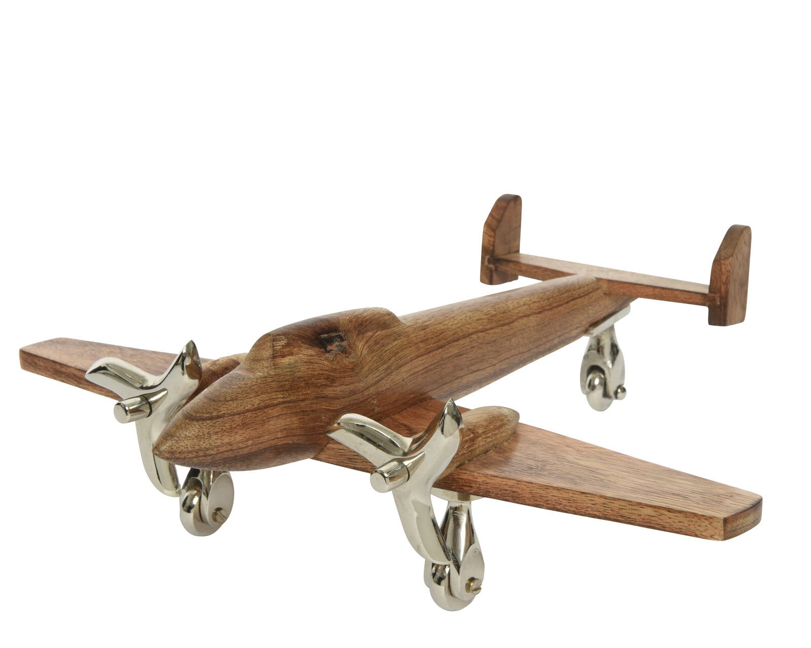 Deko Objekt Flugzeug 28 cm Mangoholz