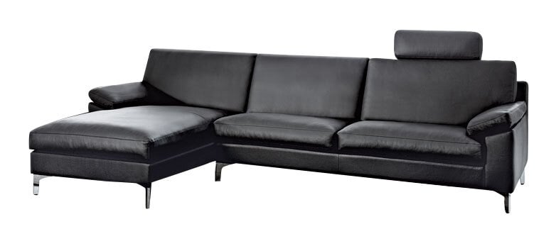 erpo Ecksofa CL650 Lederbezug schwarz