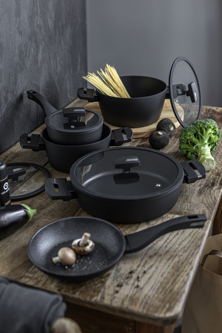 Berndes Stieltopf ALLROUNDER-BALANCE® 16 cm Alu schwarz
