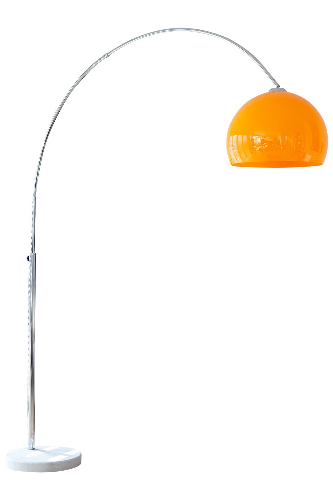 CASAVANTI Retrofit Bogenlampe chromfarbig /orange /Marmor weiß