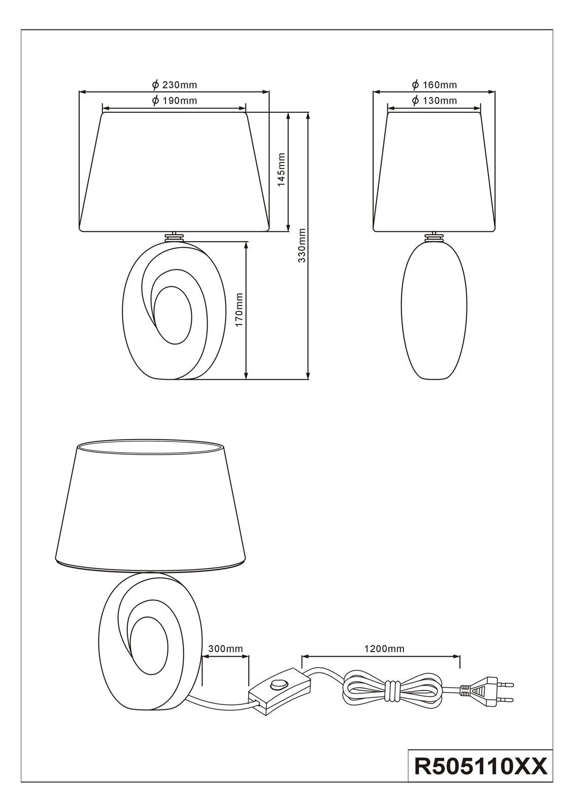 RL Retrofit Tischlampe TABA 33 cm Keramik silberfarbig/Stoffschirm weiß