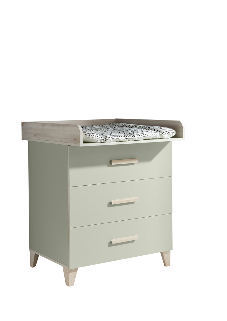Wickelkommode PRIZZI pastellgrün/ braun