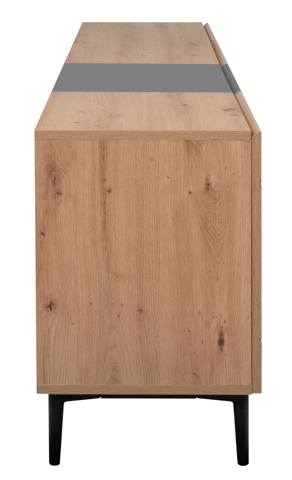 Lowboard NOLA 200 x 65 cm Artisan Oak/ schwarz