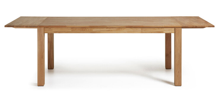 Kave Home Esstisch ISBEL 120-200 x 75 cm Eiche massiv gewachst