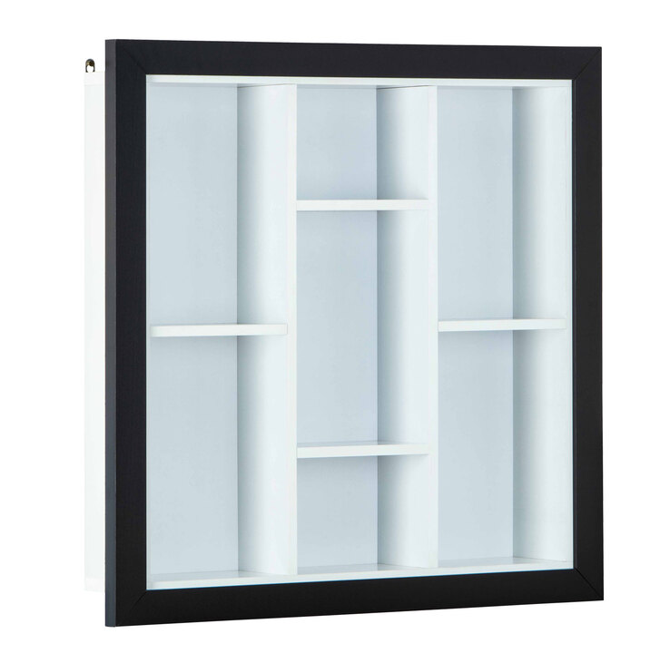 Sammlervitrine LENNY 66,5x66,5x13,7 cm Schwarz/Weiß