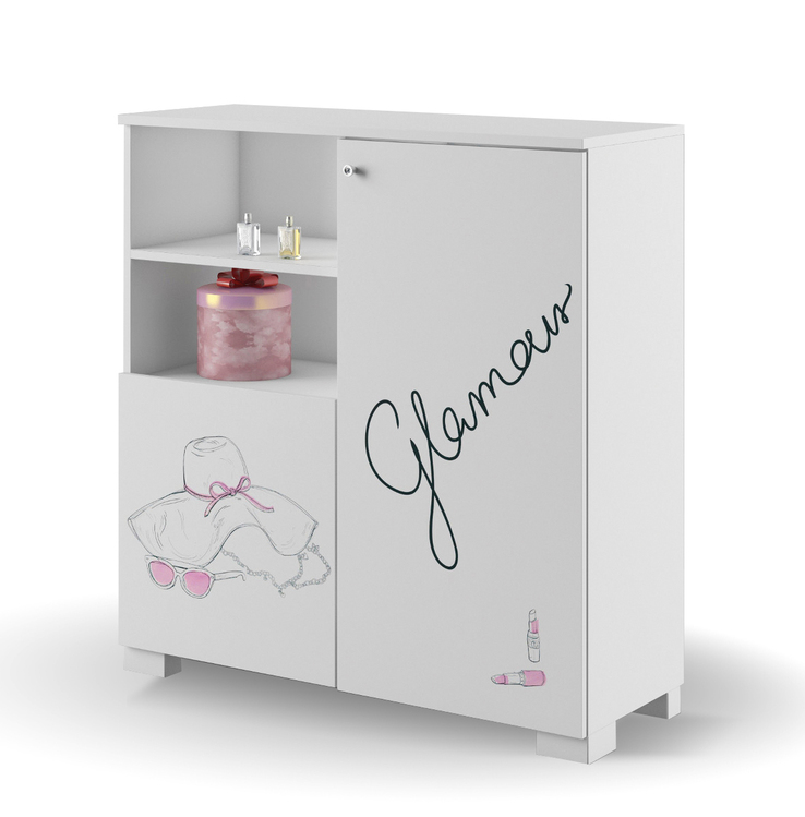 Kinder-Kommode PINK FASHION 100 x 105 cm