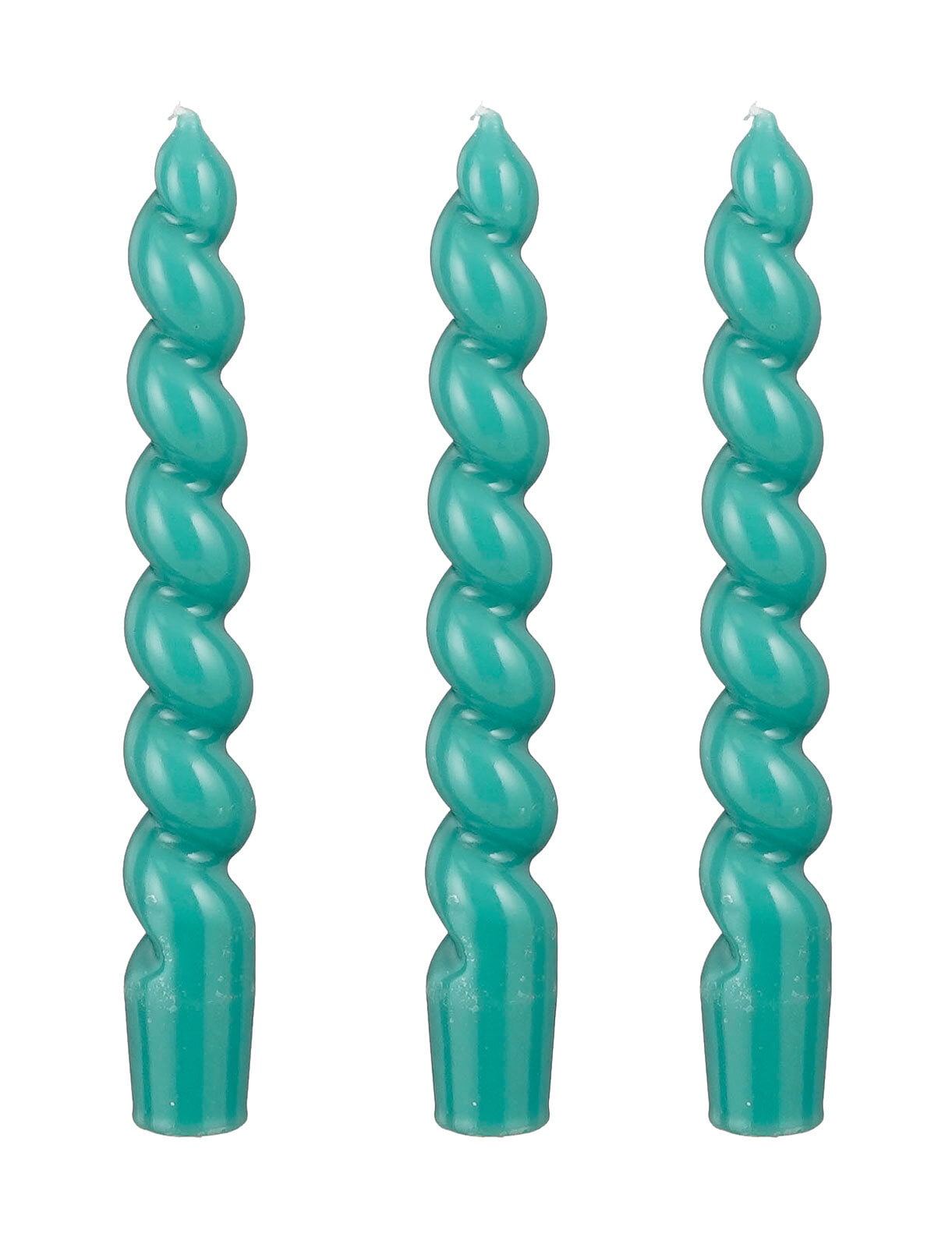 MICA DECORATIONS Stabkerze TWIST 3er Set je 18,5 cm dunkelgrün glaze