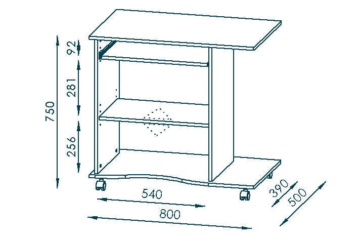 Computertisch 80 x 75 x 50 cm Sonoma Eiche