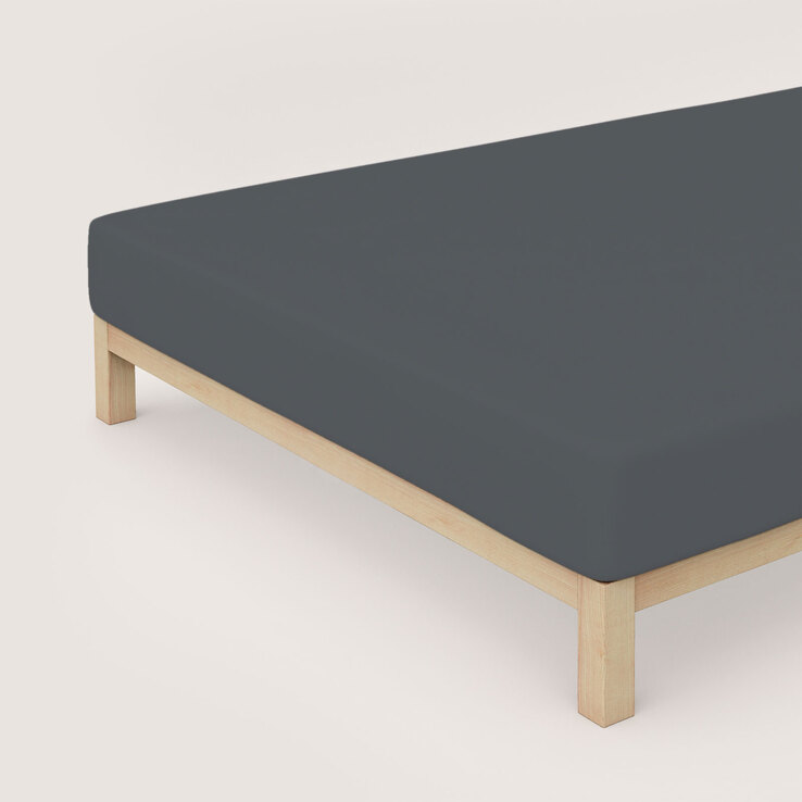 schlafgut Jersey-Spannbettlaken PURE 180-200 x 200-220 cm dunkelgrau