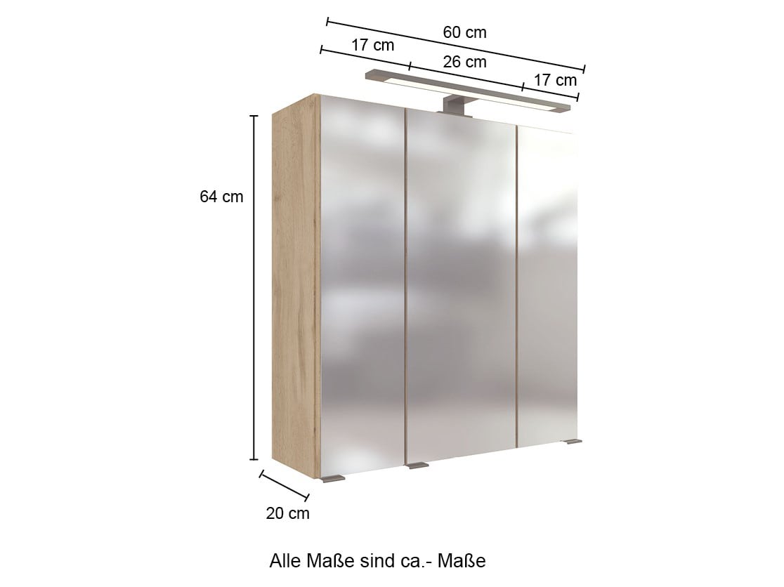 Bad-Spiegelschrank LIMBURG braun 60cm