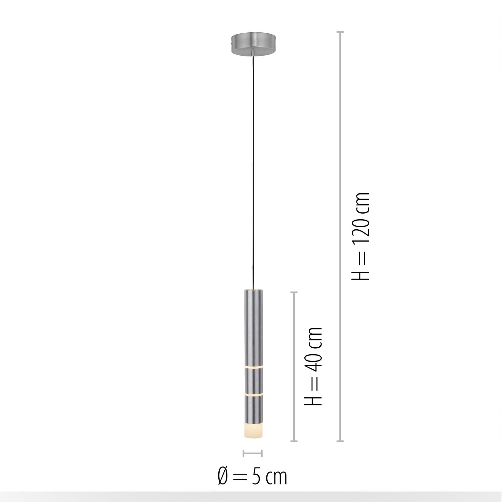 Paul Neuhaus LED Pendelleuchte PURE-VEGA 5 cm alufarbig