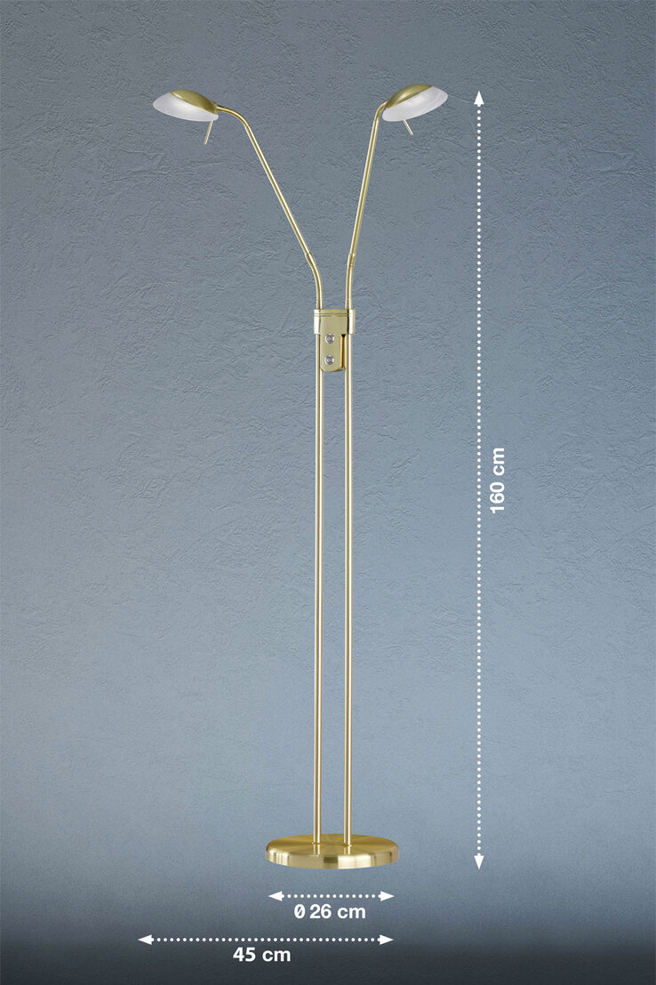 FISCHER & HONSEL LED Stehlampe POOL messingfarbig/ weiß