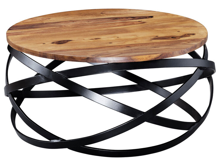 Couchtisch rund 60 cm braun 