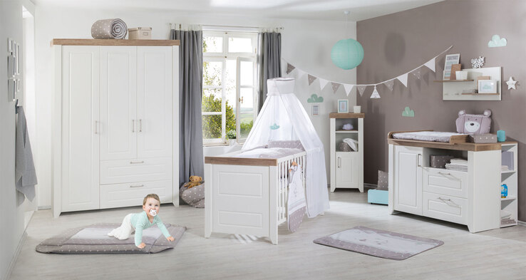 Seitenregal für Wickelkommode 27 x 88 x 32 cm NB weiß/braun
