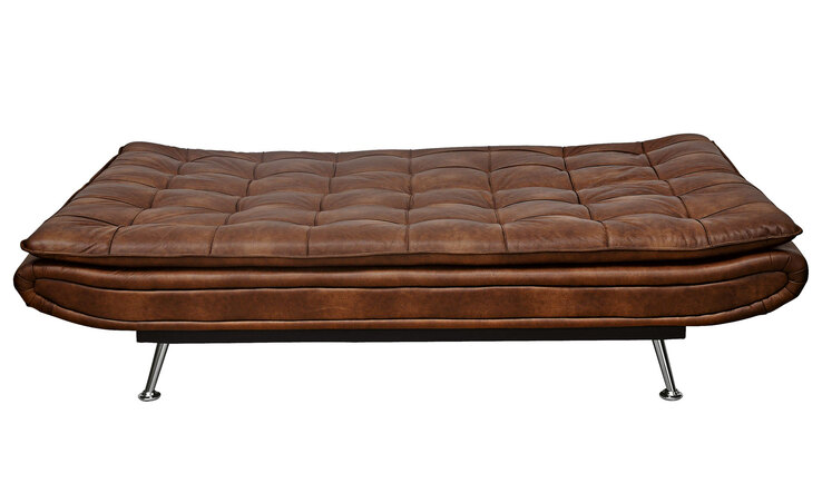 Schlafsofa KISS 194 x 100 x 92 cm Lederlook braun
